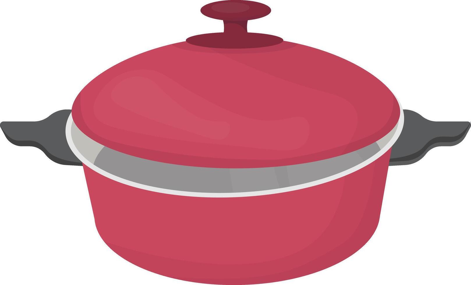 Red Cooking Pot with Lid vector