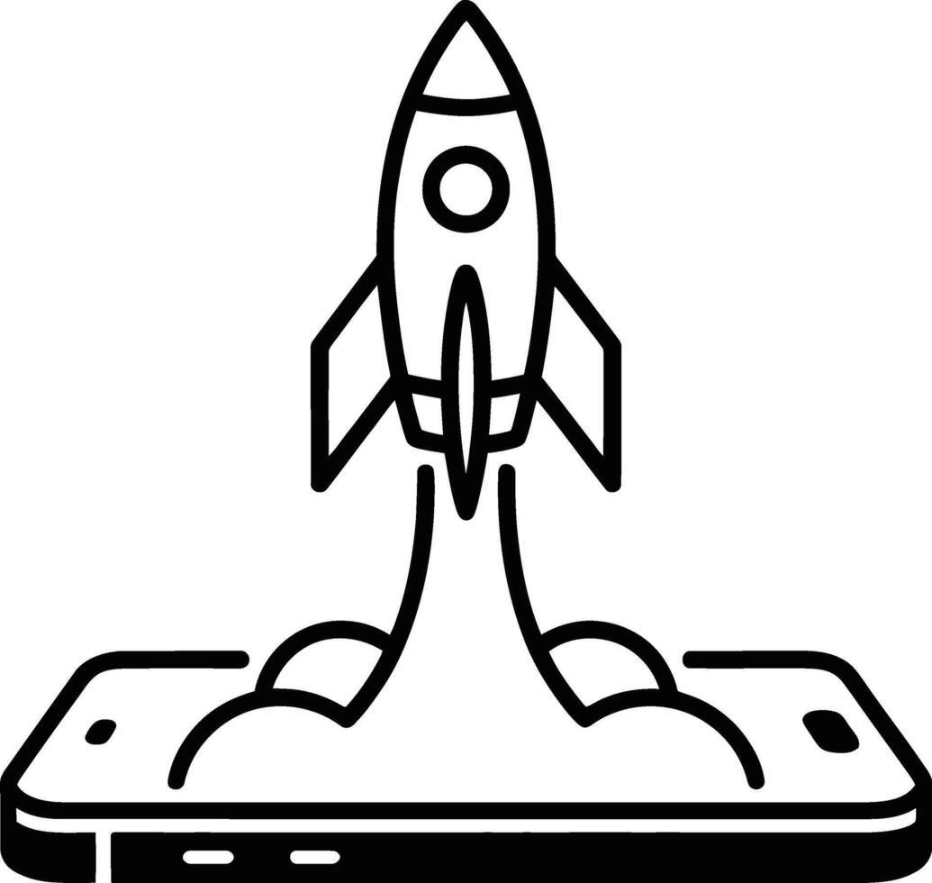 Mobile App Launch Rocket vector