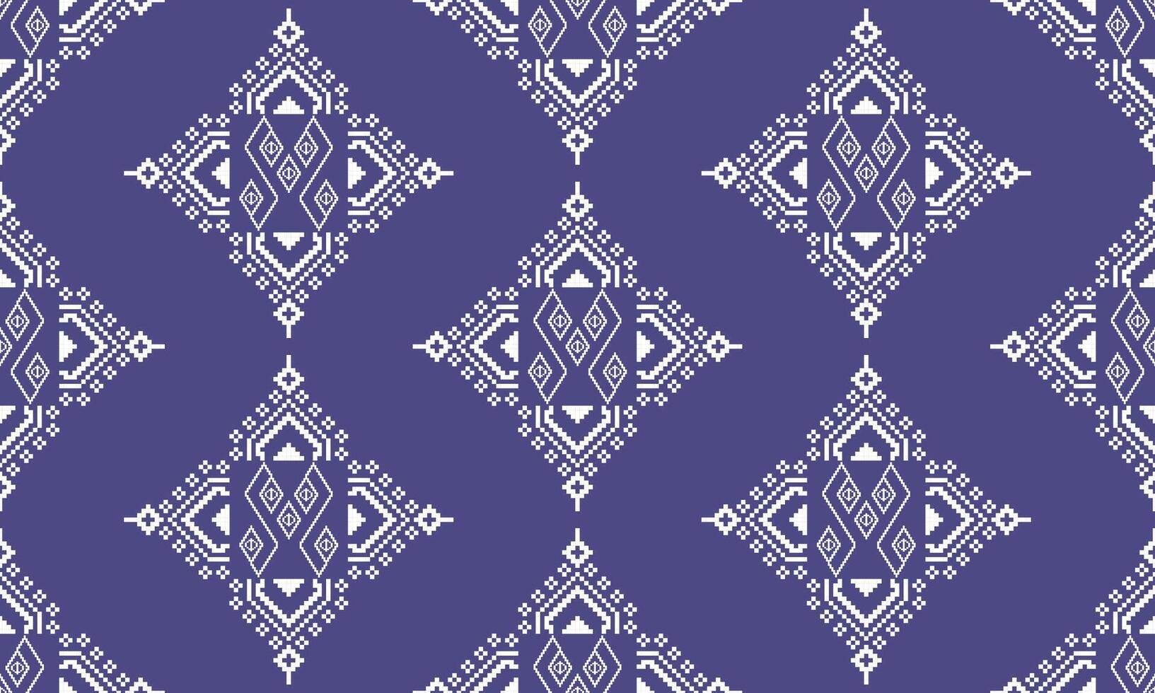 seamless pattern pixel inspired by traditional Thai on blue background ,design for fabric or various pattern printing works. vector