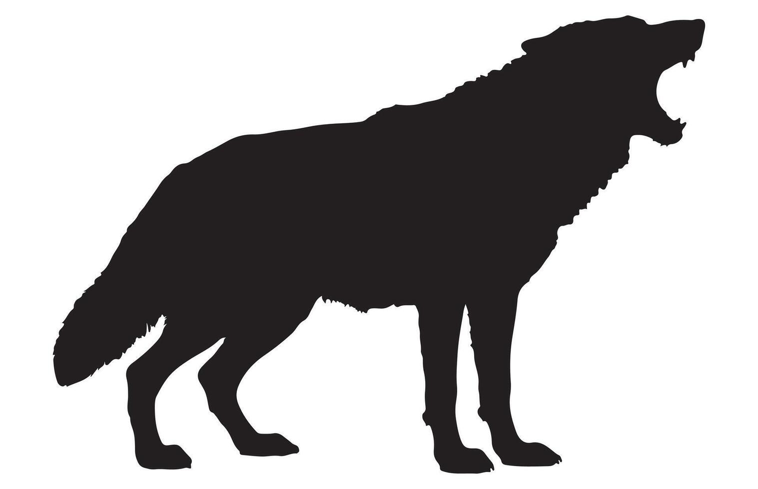 Howling Black Wolf Silhouette vector