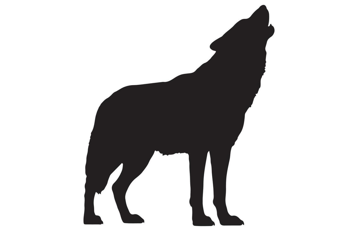 Howling Wolf Silhouette vector