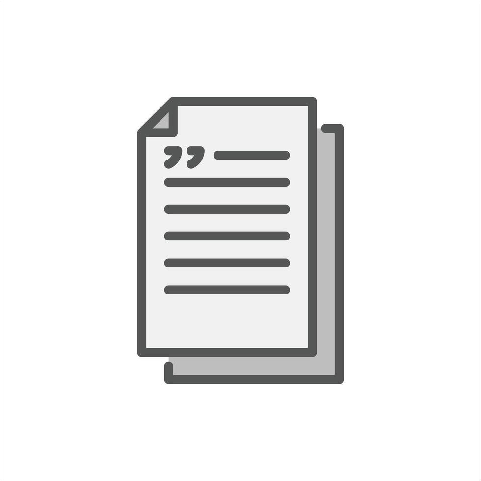 article filled outline icon. paper color line illustration. vector