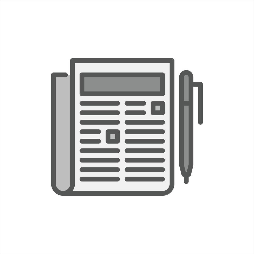 journalism filled outline icon. color line illustration. vector