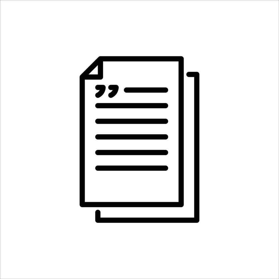 article outline icon. paper black line illustration. vector