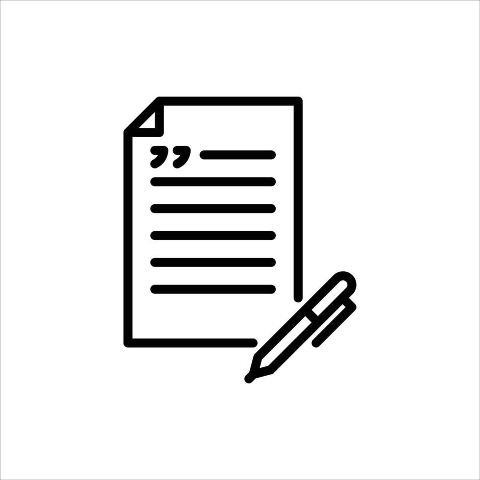 write article outline icon. journalism black line illustration. vector