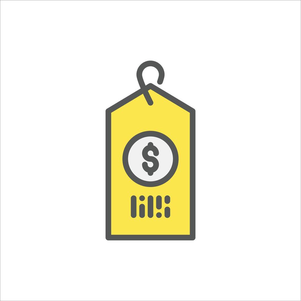 price tag filled outline icon. label color line illustration. vector