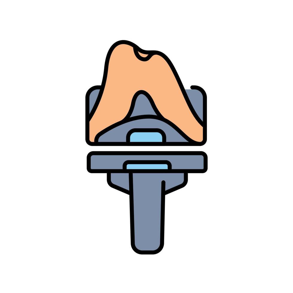 Artificial Knee Joint Orthopedic color flat icon for digital and print projects. vector