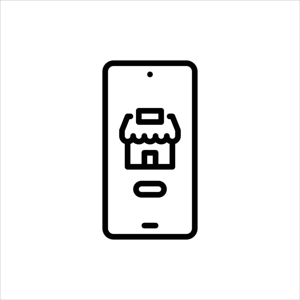 marketplace outline icon. ecommerce black line illustration. vector
