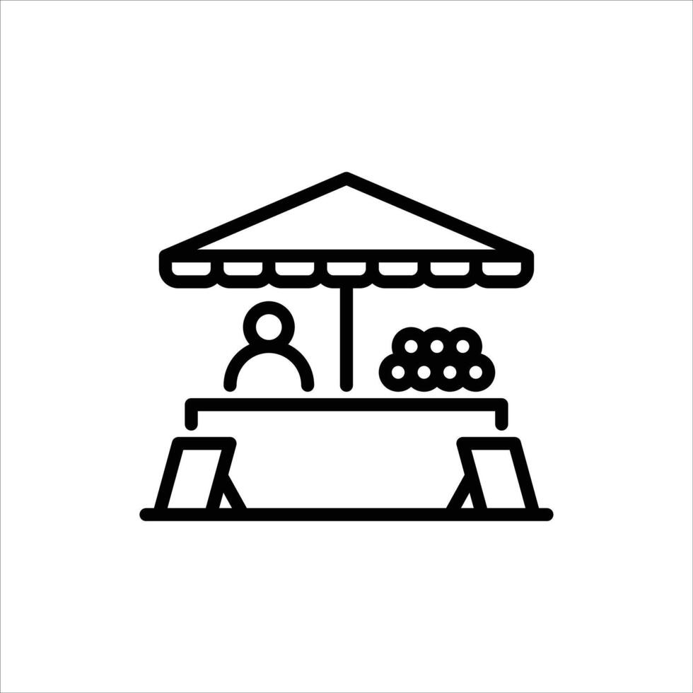 street food outline icon. food merchant black line illustration. vector