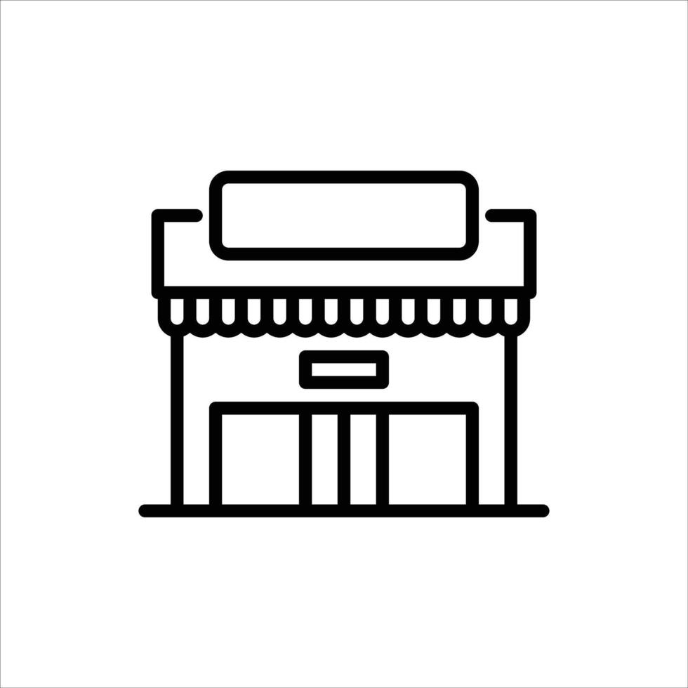 shop front view outline icon. store black line illustration vector