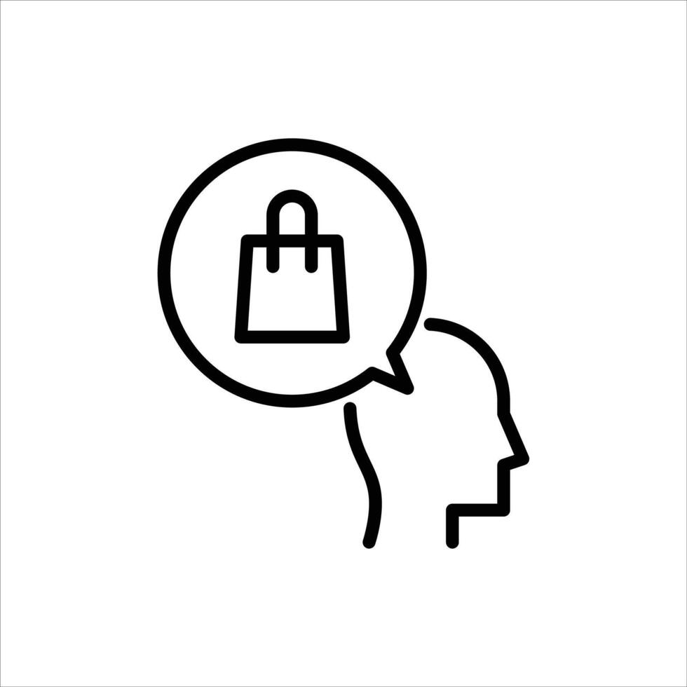 shopaholic outline icon. shopping addiction black line illustration. vector