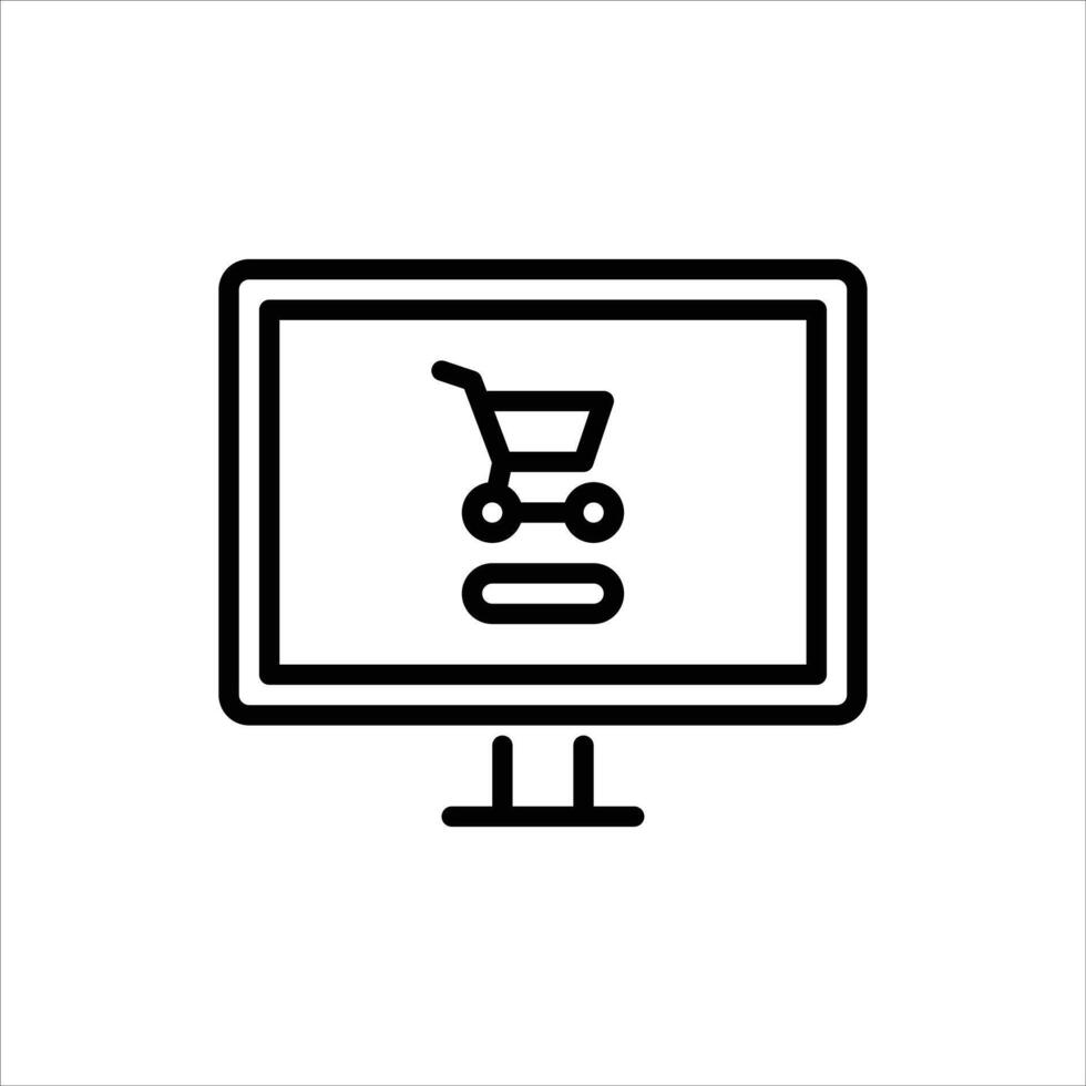 online shopping outline icon. marketplace black line illustration. vector