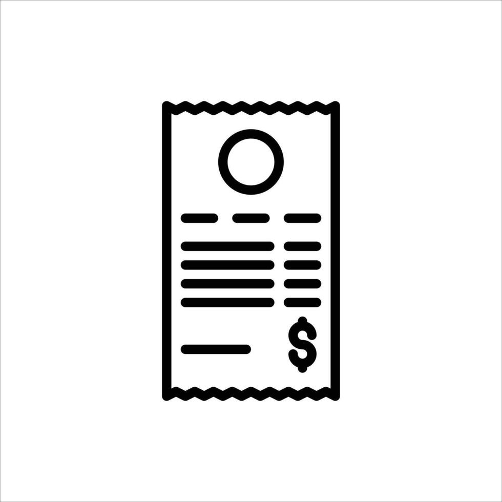invoice outline icon. bill black line illustration. vector