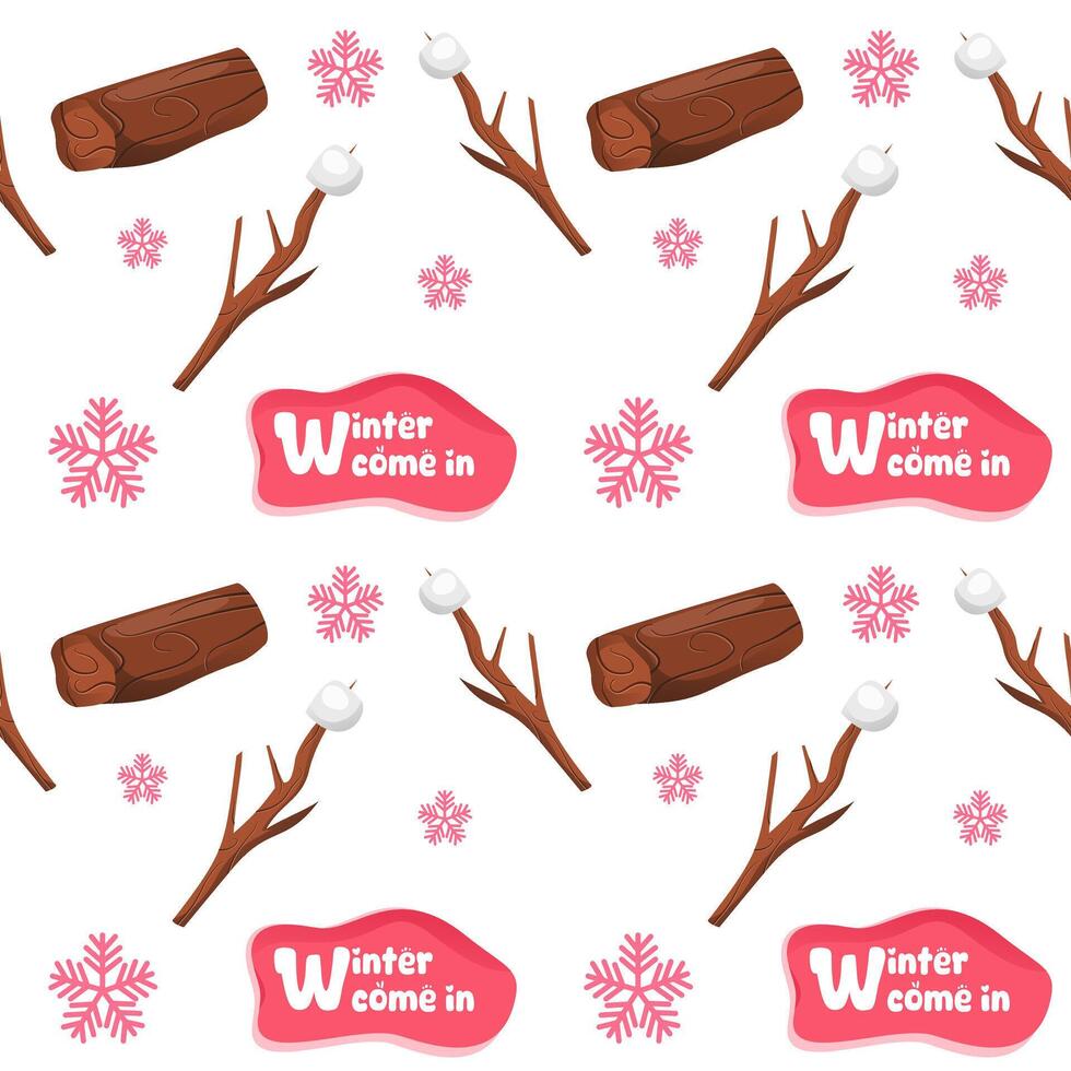 seamless pattern with christmas balls and marshmallow vector