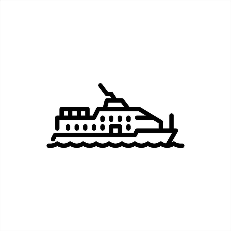 high speed craft outline icon. High speed vessel black line illustration. vector