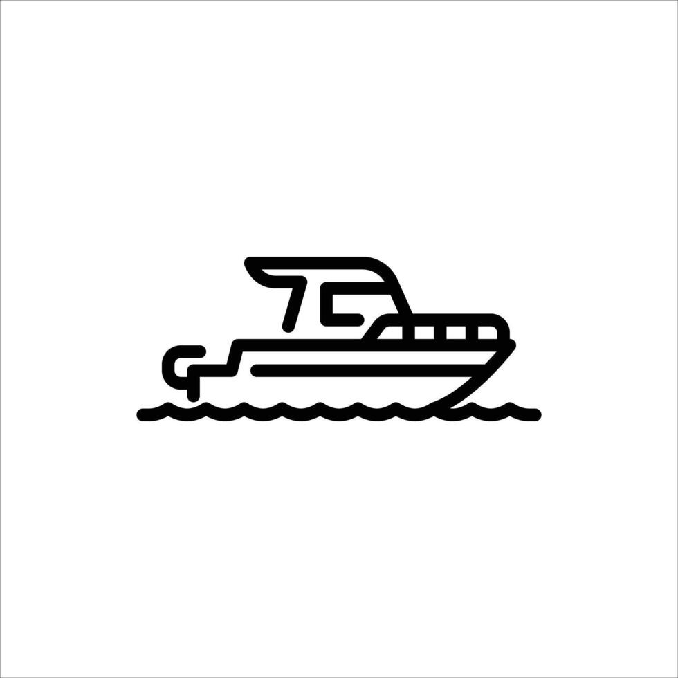 speedboat outline icon. watercraft black line illustration. vector