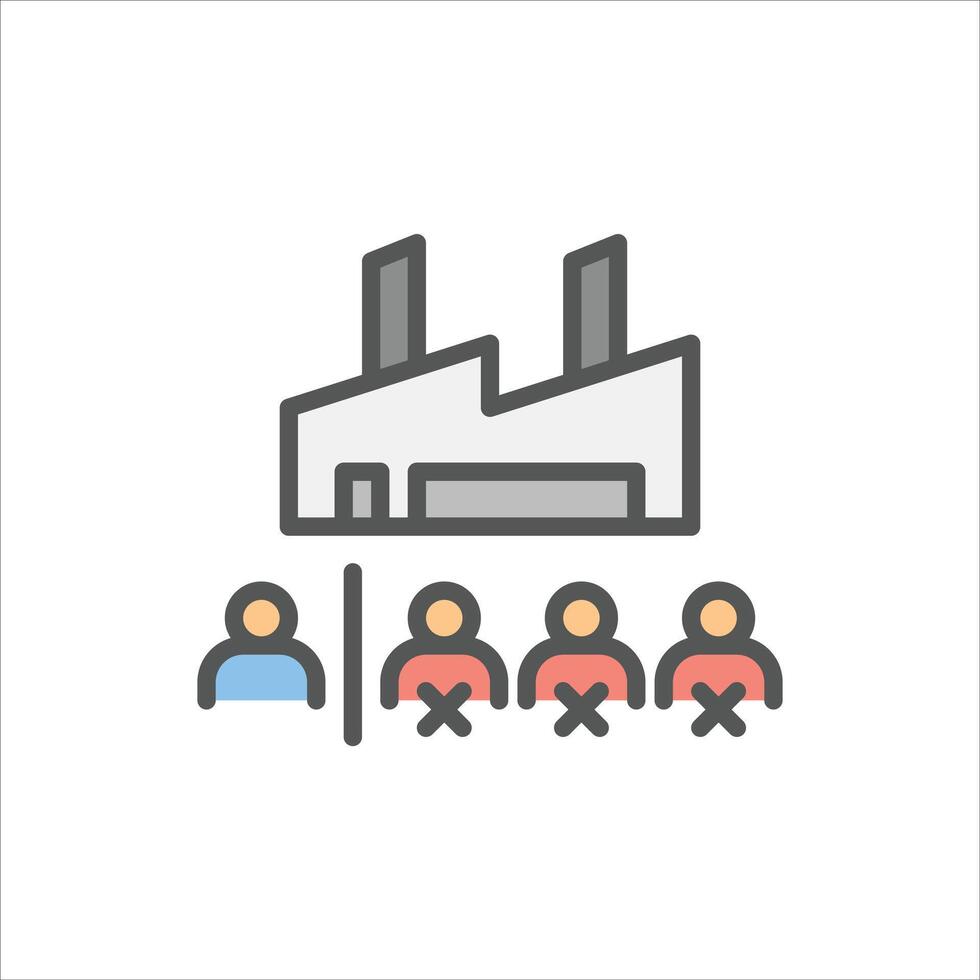 layoffs filled outline icon. dismissal color line illustration. vector