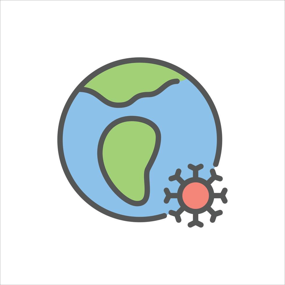 pandemic filled outline icon. virus color line illustration. vector