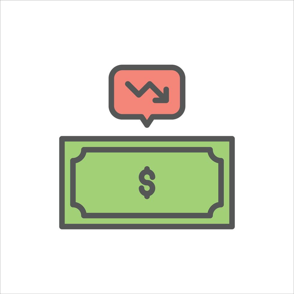 inflation filled outline icon. crisis color line illustration. vector