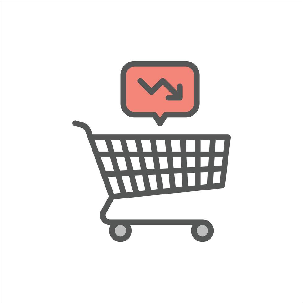 economy crisis filled outline icon. purchasing power down color line illustration. vector