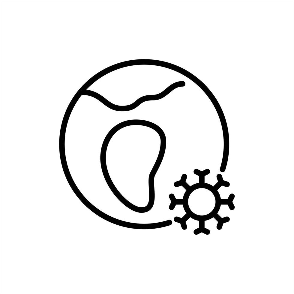 pandemic outline icon. virus black line illustration. vector