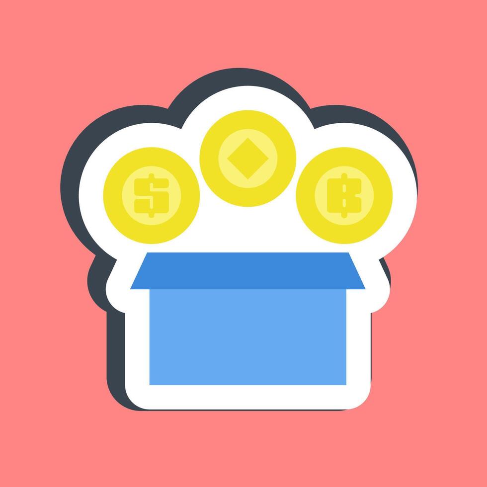 Sticker initial coin offering. Crypto currency elements. vector