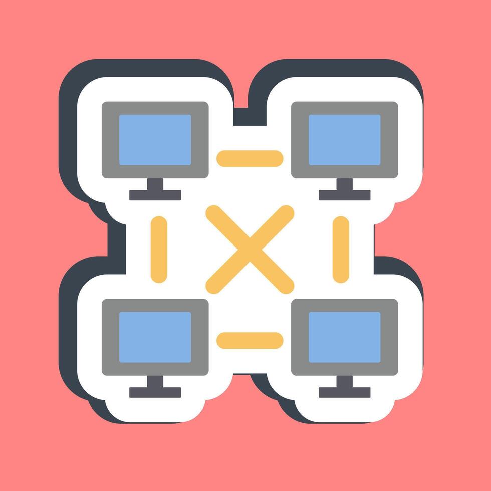Sticker peer to peer. Crypto currency elements. vector