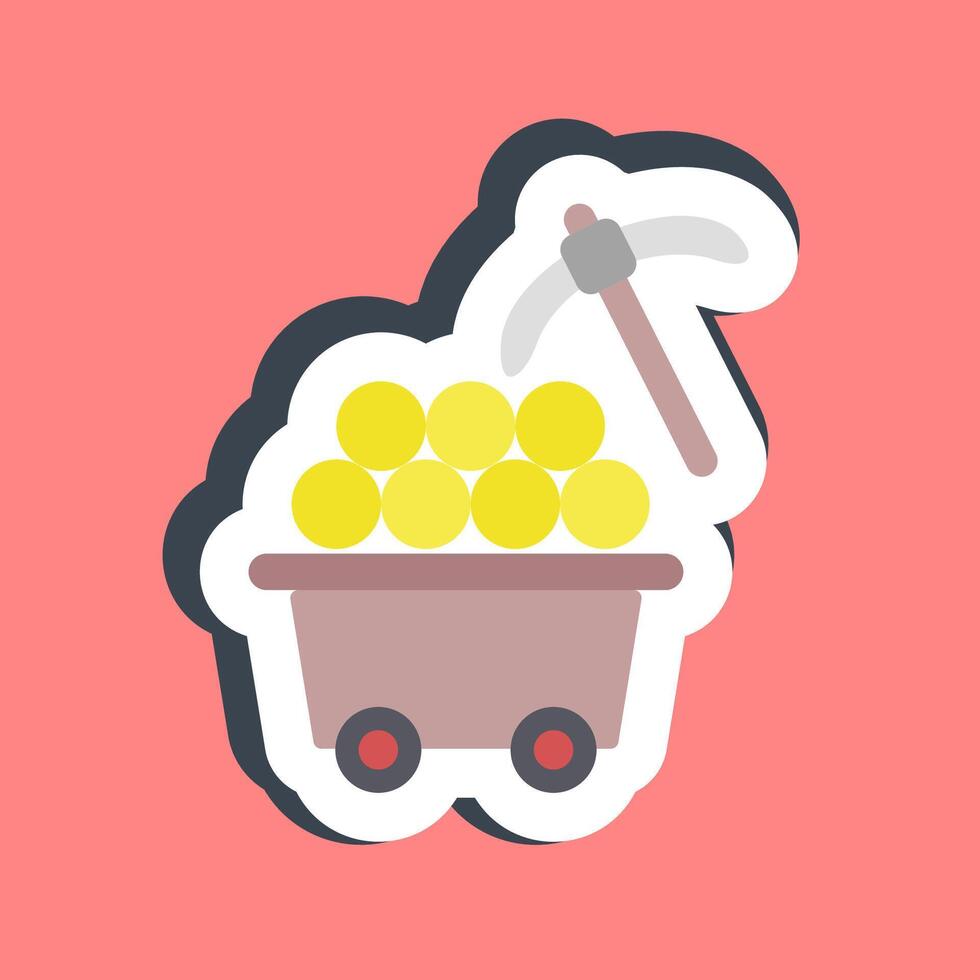 Sticker proof of work. Crypto currency elements. vector