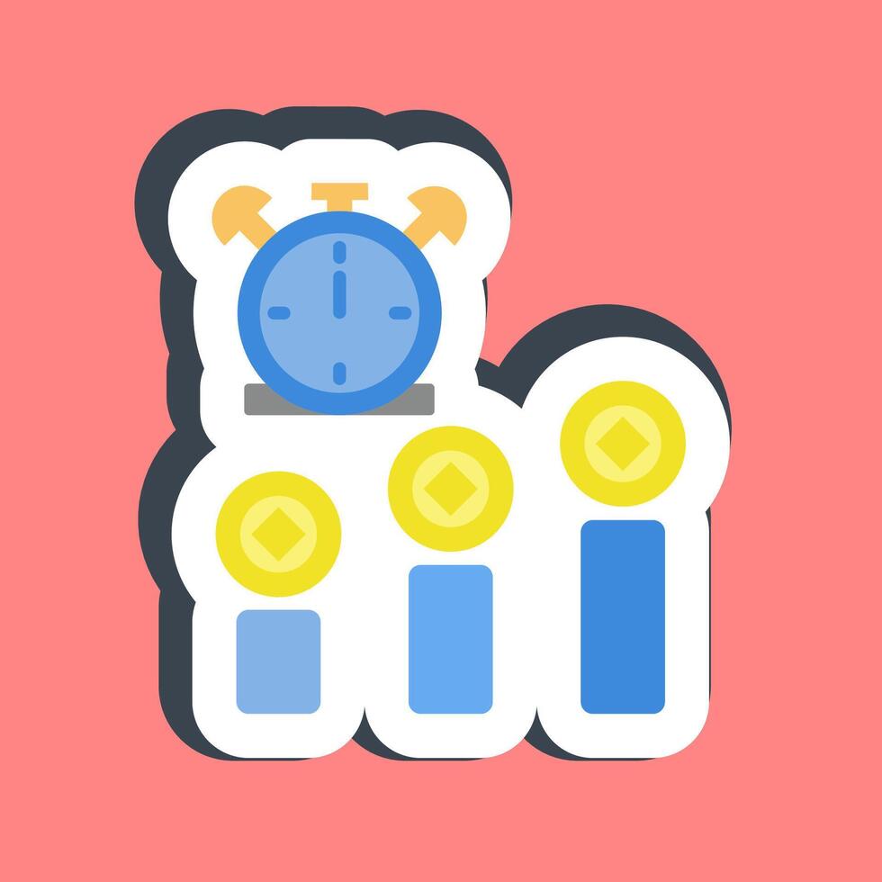 Sticker block time. Crypto currency elements. vector