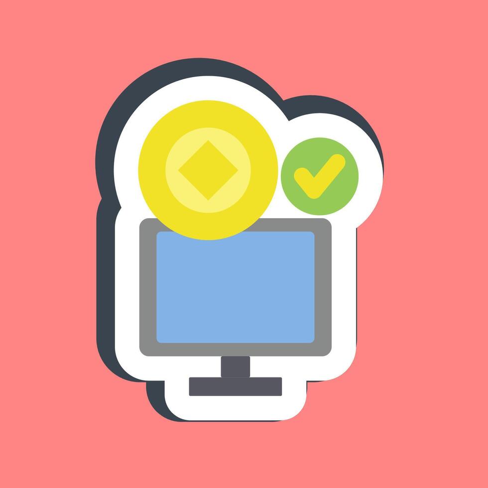 Sticker crypto accepted. Crypto currency elements. vector