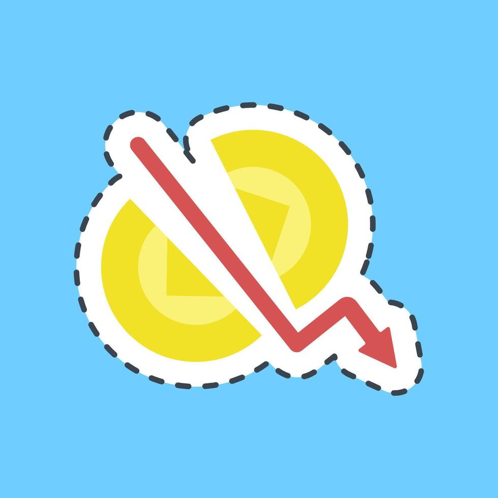 Cutting line sticker crypto halving. Crypto currency elements. vector