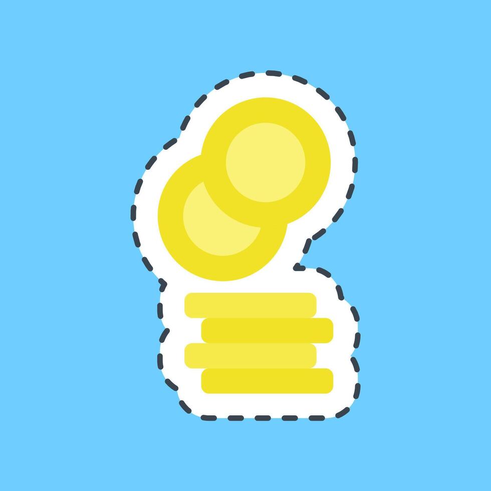 Cutting line sticker coin. Crypto currency elements. vector