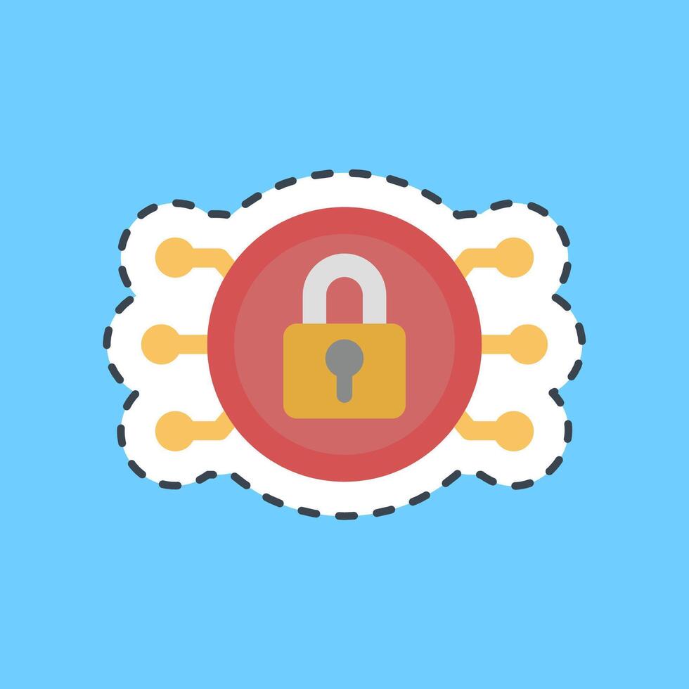 Cutting line sticker encryption. Crypto currency elements. vector