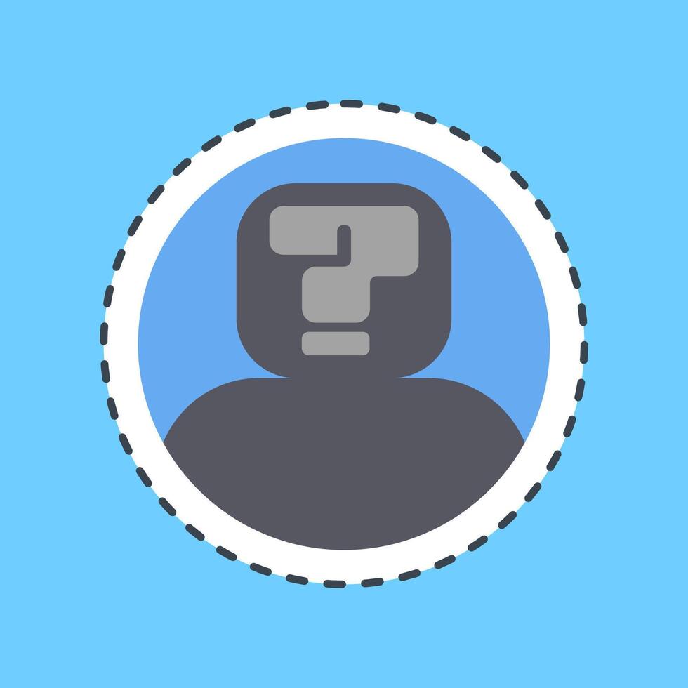 Cutting line sticker anonymity. Crypto currency elements. vector