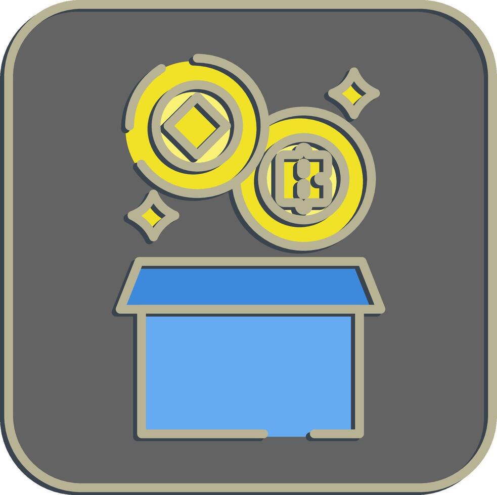 Icon block reward. Crypto currency elements. Icon in embossed style. vector