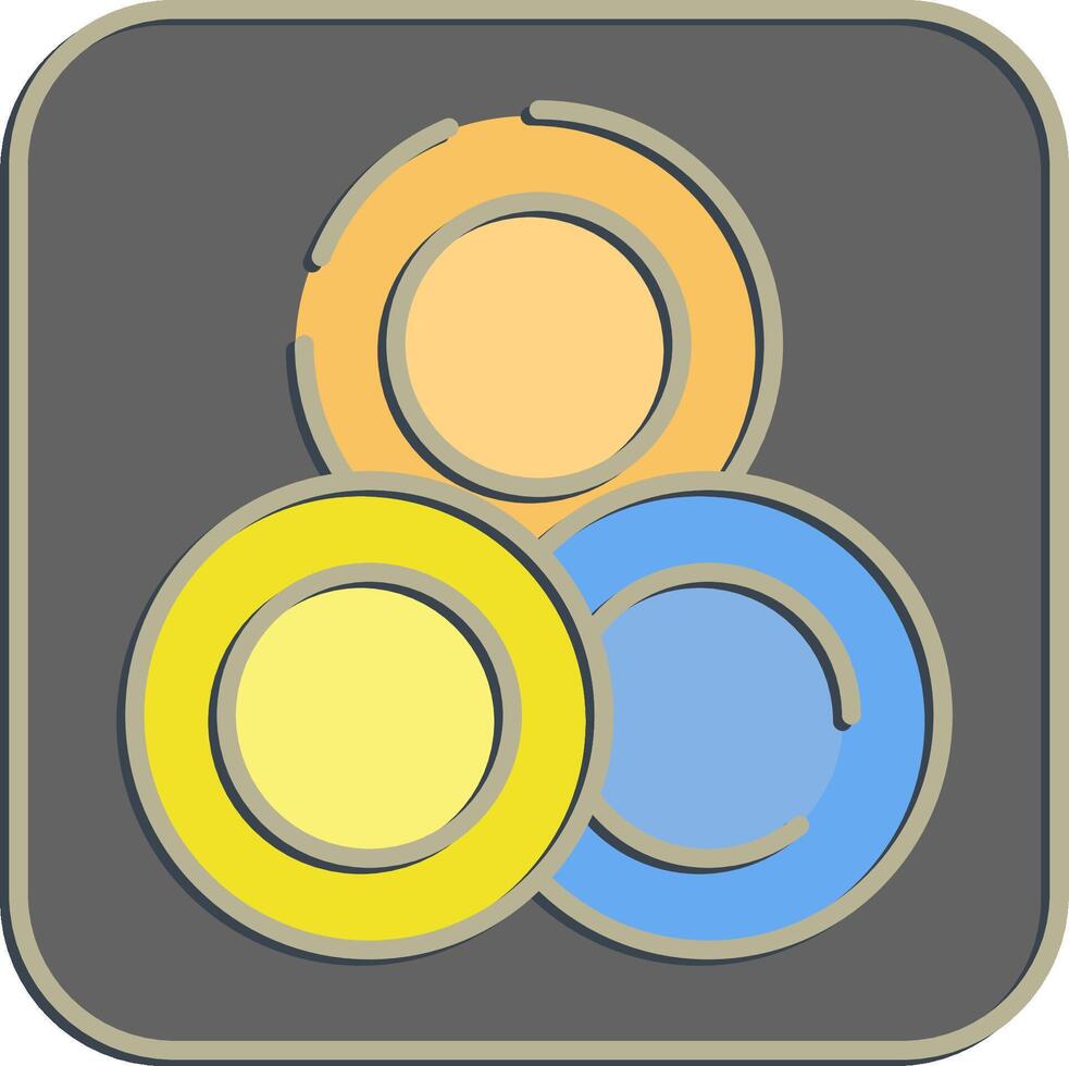 Icon token. Crypto currency elements. Icon in embossed style. vector