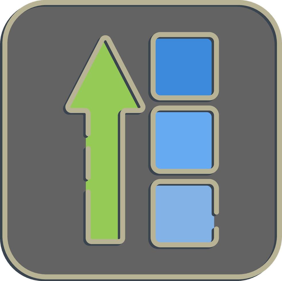 Icon block height. Crypto currency elements. Icon in embossed style. vector