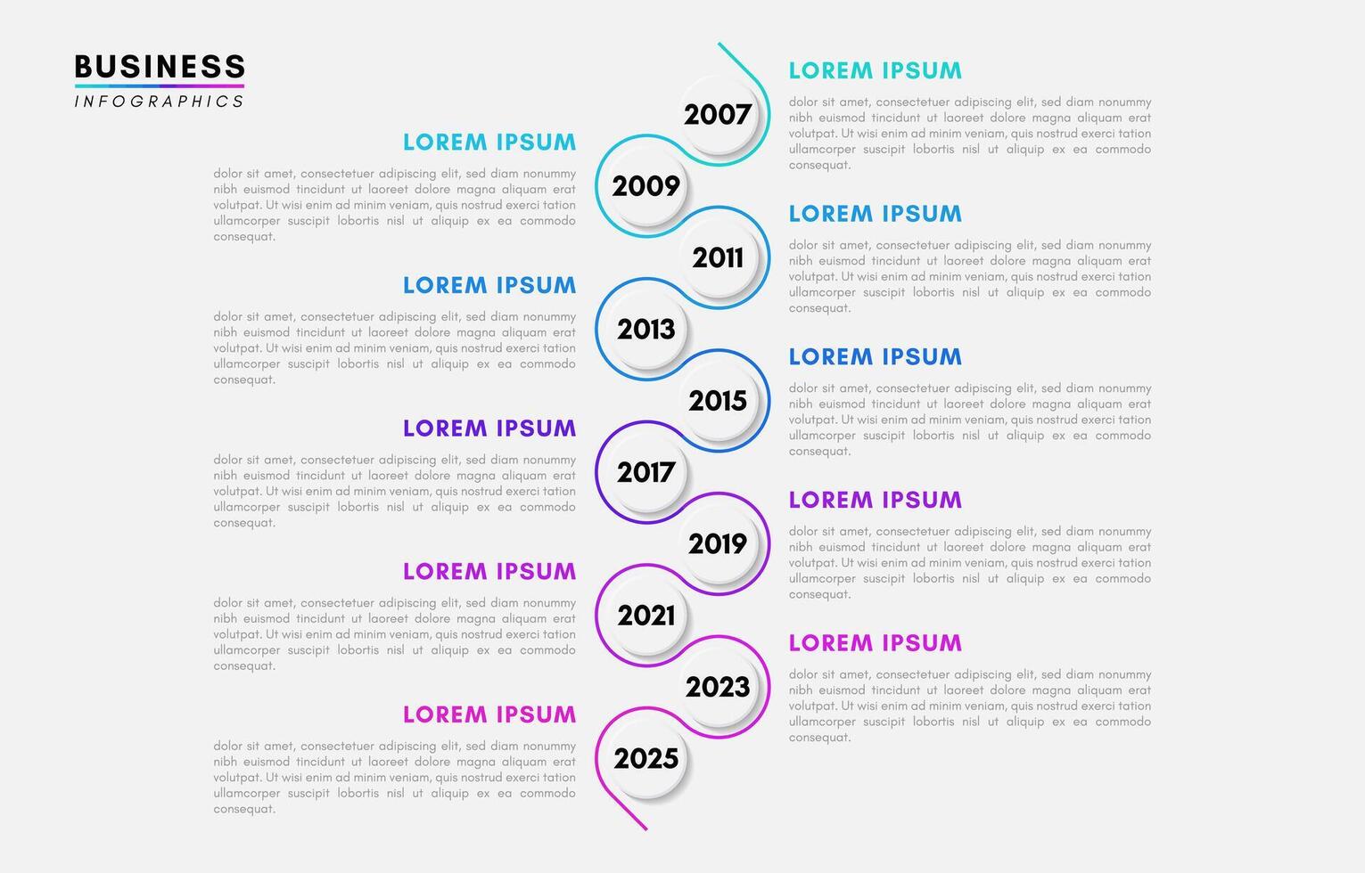 Business timeline infographic design template vector