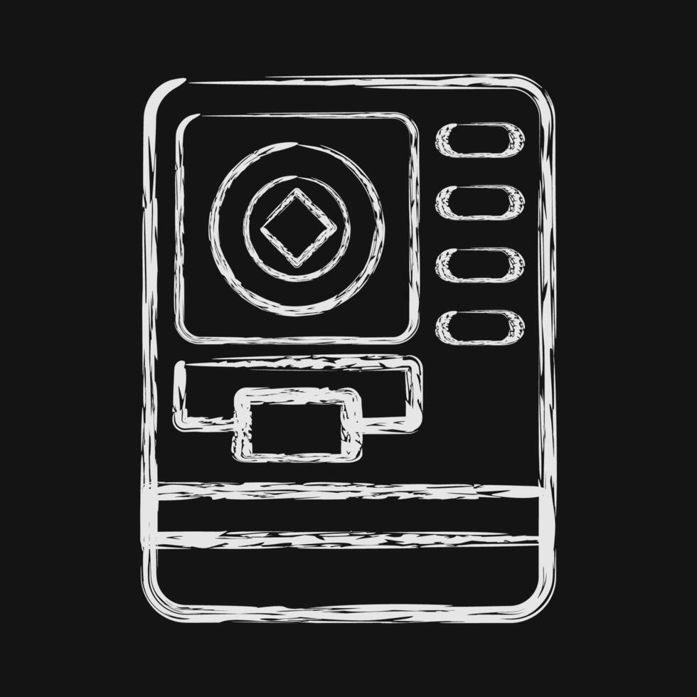 Icon atm crypto. Crypto currency elements. Icon in chalk style. vector