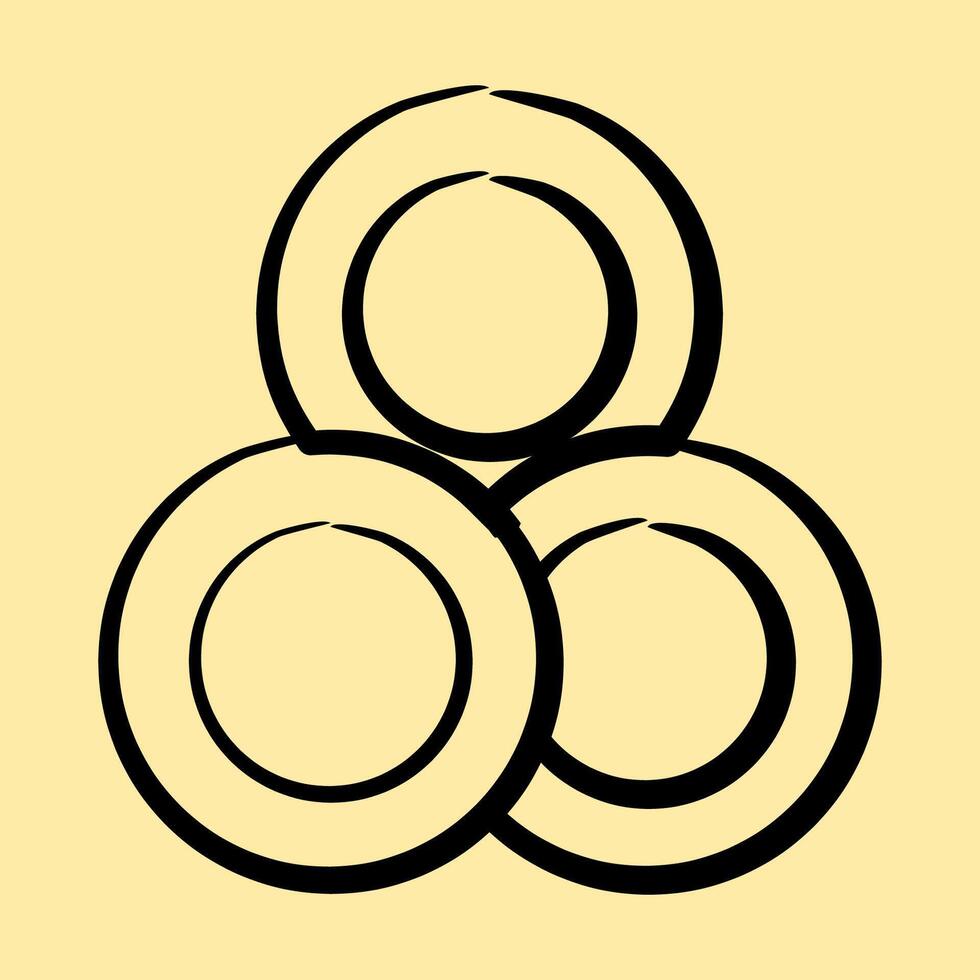Icon token. Crypto currency elements. Icon in hand drawn style. vector