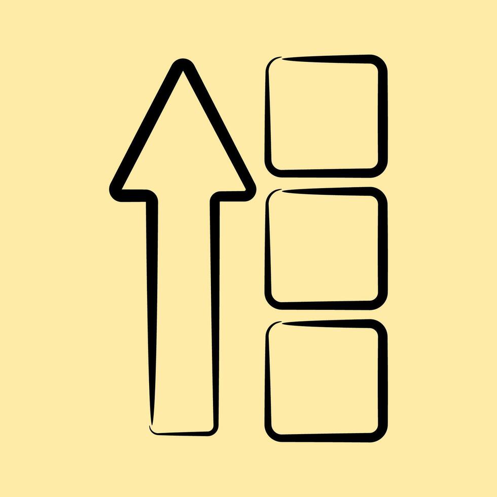 Icon block height. Crypto currency elements. Icon in hand drawn style. vector