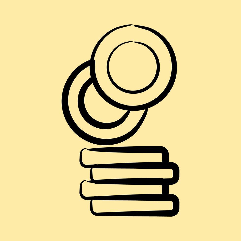 Icon coin. Crypto currency elements. Icon in hand drawn style. vector