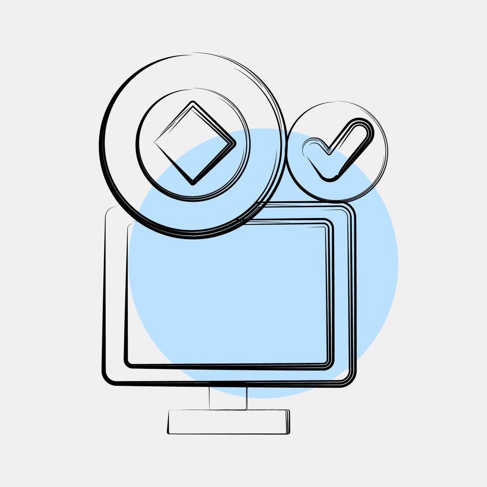 Icon crypto accepted. Crypto currency elements. Icon in color spot style. vector