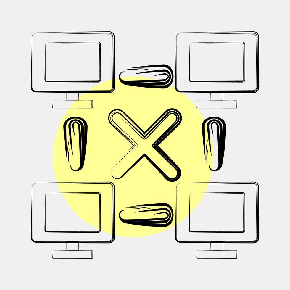 Icon peer to peer. Crypto currency elements. Icon in color spot style. vector