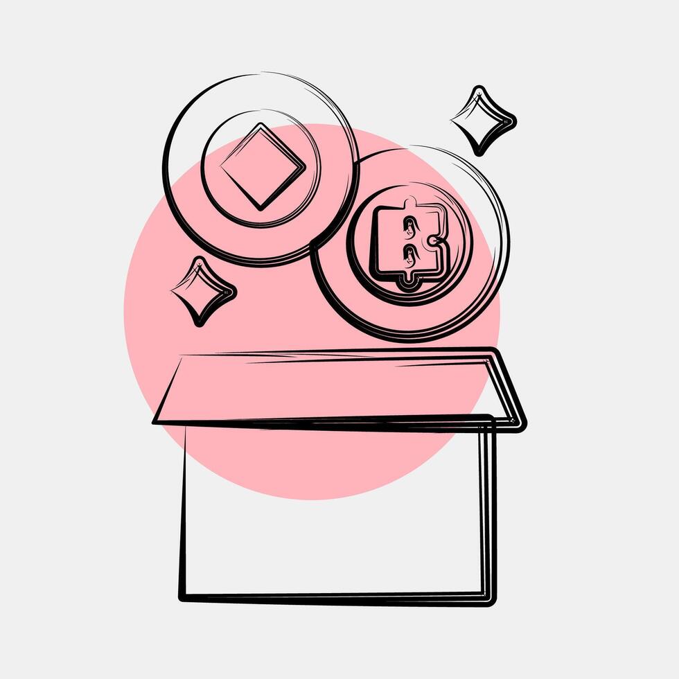 Icon block reward. Crypto currency elements. Icon in color spot style. vector
