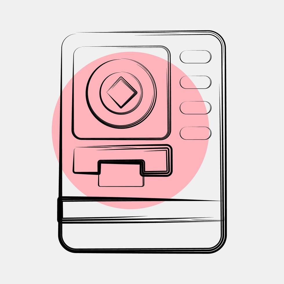 Icon atm crypto. Crypto currency elements. Icon in color spot style. vector
