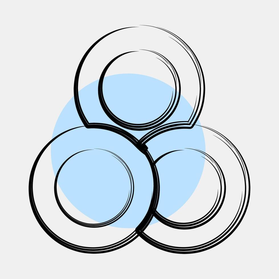 Icon token. Crypto currency elements. Icon in color spot style. vector