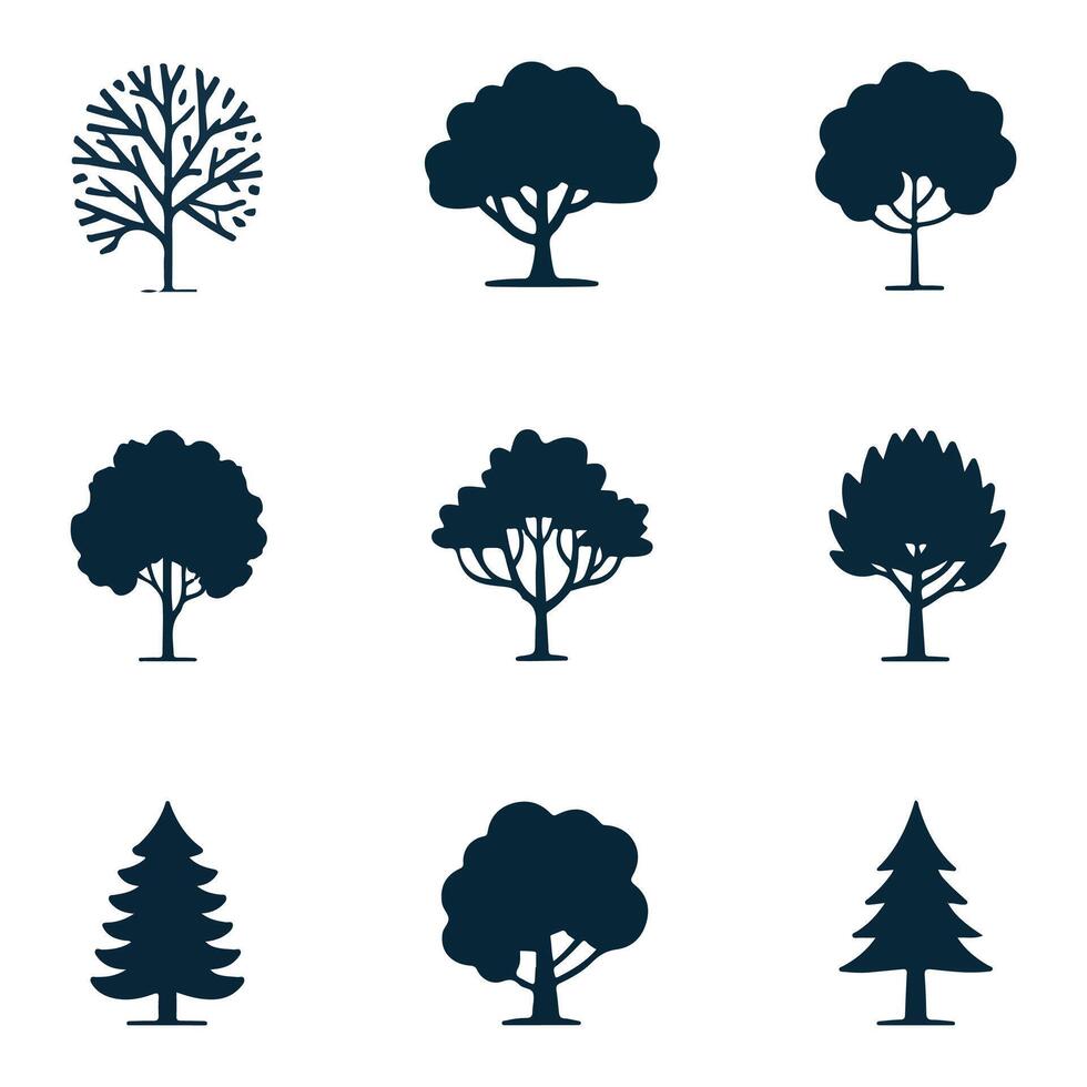 Tree icons set illustration vector