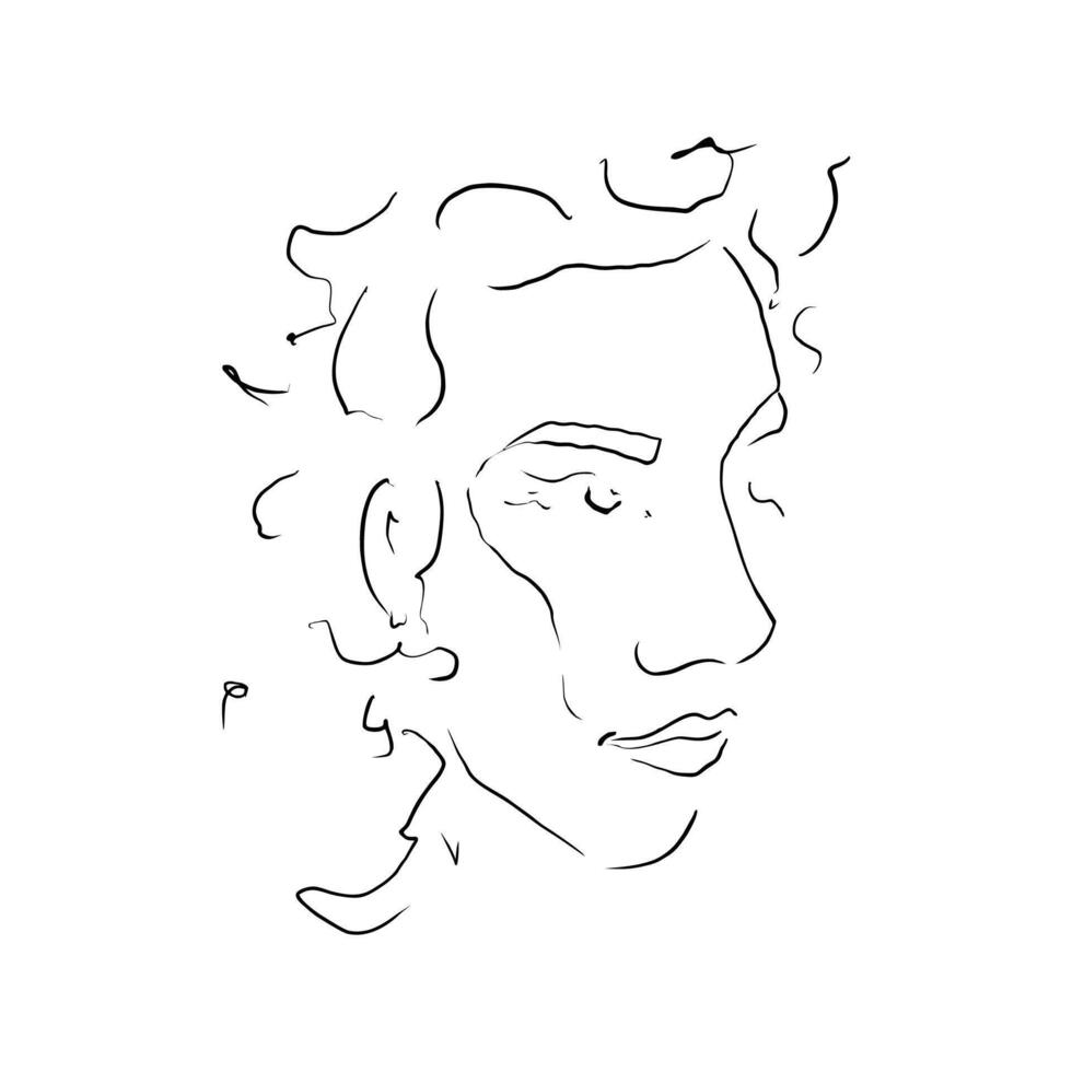 the image of a person in profile vector