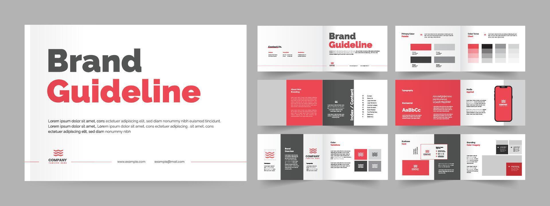 Landscape brand guideline, Manual guideline layout design vector